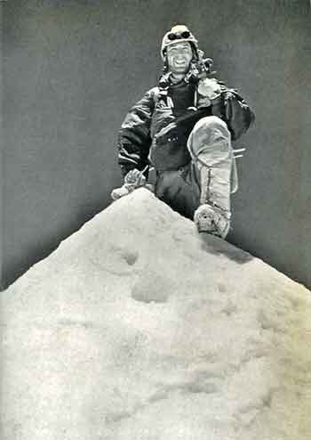 
Makalu First Ascent - Expedition leader Jean Couzy on the Makalu summit May 15, 1955 Photographed By Lionel Terray
